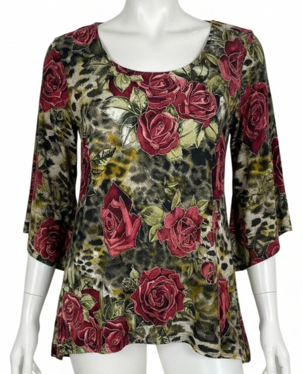 Vintage Y2K Tunic Top XL Pink Floral Scoop Neck Feminine Colorful Fairy Grunge
